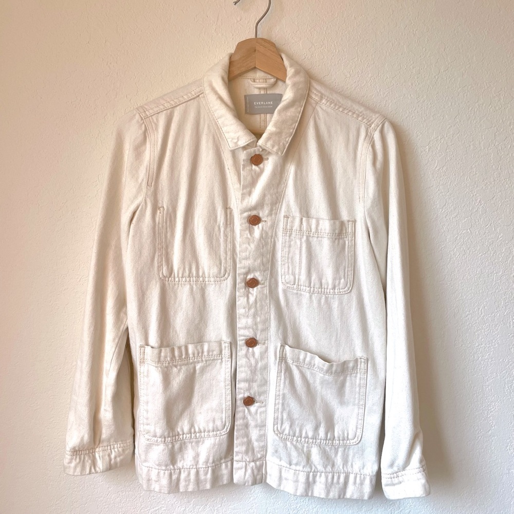 Everlane the denim chore coat in Bone size xs